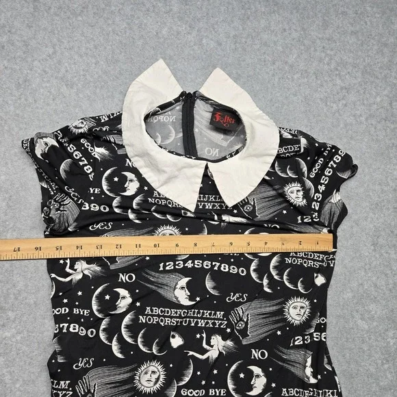 Folter Dress Womens Medium Black Ouija Occult Gothic Peter Pan Collar USA - Picture 7 of 12